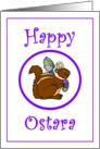 Happy Ostara Fairy and Chipmunk with Painted Egg card