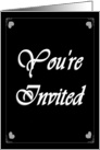 Simple Black You’re Invited Wedding Invitation with Hearts card