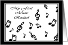 My First Music Recital Invitation with Music Notes card