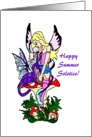 Happy Summer Solstice Faerie and Dragon card