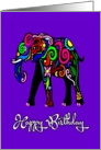 Happy Birthday Psychedelic Elephant card