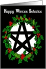 Happy Winter Solstice Pentacle and Holly card