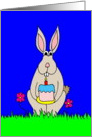 Happy Birthday Bunny with Cake card