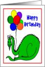Happy Birthday Dragon with Balloons card