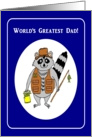 Happy Father’s Day Fisherman Raccoon card