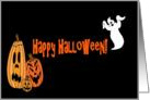 Happy Halloween Jack O’ Lanterns and Ghost card