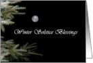 Winter Solstice Blessings Evergreens and Full Moon card