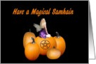 Have a Magical Samhain Faerie Sitting on Pumpkins card