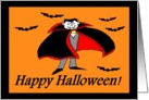 Happy Halloween Vampire and Bats card