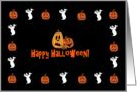 Happy Halloween Jack O’ Lanterns and Ghosts card