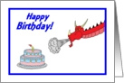 Happy Birthday, Dragon with Birthday Cake card