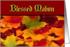 Mabon Blessings Autumn Leaves card
