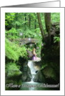 Happy Midsummer Faerie at Waterfalls in Forest card