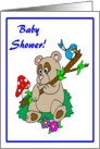 Baby Shower Bear and Bird Inviation card