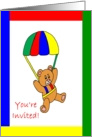 Baby Shower Parachuting Bear card
