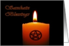 Samhain Blessings Candle with Pentacle card