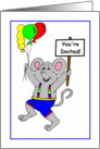 Birthday Party Mouse with Balloons Invitation card