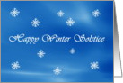 Happy Winter Solstice Sky with Snowflakes card