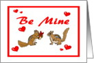 Be Mine Chipmunks and Hearts card