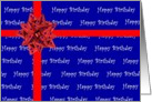 Happy Birthday Present, Ribbon and Bow card