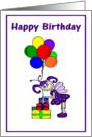 Happy Birthday Fairy Girl with Presents and Balloons card