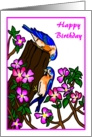 Happy Birthday Birds and Flowers card