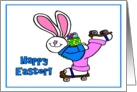 Happy Easter Bunny on Rollerskates card