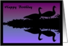 Happy Birthday Ducks Silhouettes Sunset Reflections card
