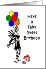 Happy Birthday Fairy with Balloons card