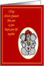 Hindu God Ganesh Wedding Congratulations card