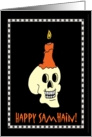 Happy Samhain Skull and Candle card