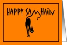 Happy Samhain Black cat card