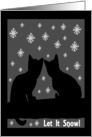 Let it Snow cat Silhouettes on a Branch card
