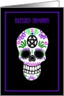 Blessed Samhain Voodoo Skull card