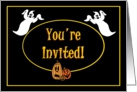 Halloween Party Invitation with Ghosts and Jack o’ Lantern card