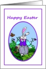 Happy Easter Bunny and Flowers card