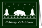 Merry Christmas Bear, Trees, Snowflakes and Stars card