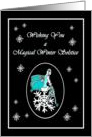 Winter Solstice Faerie and Snowflakes card