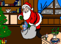 Christmas Santa Claus and his Bag of Toys card