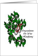 Congratulations on your Handfasting Pagan Wedding Rings and Flowers card