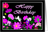 Happy Birthday Vibrant Garden of Flowers card