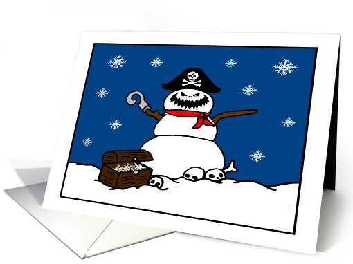 Happy Holidays Pirate Snowman card (1014491)