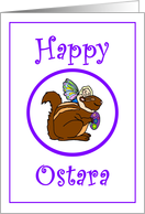 Happy Ostara Fairy and Chipmunk with Painted Egg card