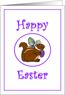 Happy Easter Fairy and Chipmunk with Painted Egg card
