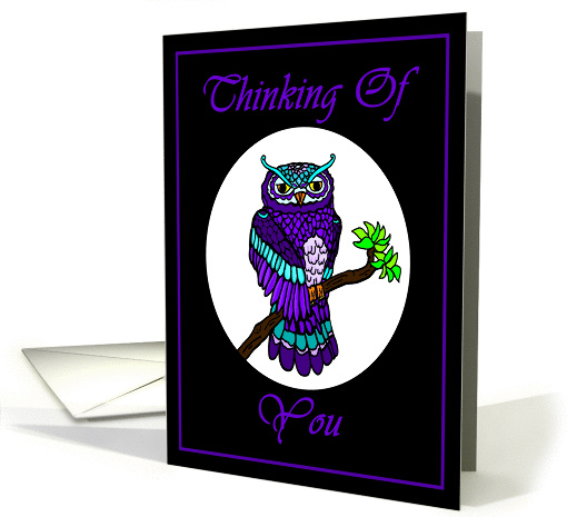 Thinking of You Purple Owl card (1041365)