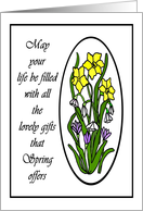 Happy Easter Yellow Daffodil Flowers card