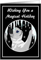 Wishing you a Magical Holiday Kitten with Icicles card