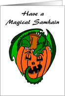 Have a Magical Samhain Dragon with Jack O’ Lantern card