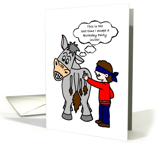 Pin the Tail on the Donkey Funny Birthday Invitation card (1147456)