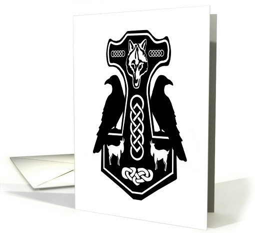 Pagan Thor's Hammer with Ravens card (1221014)